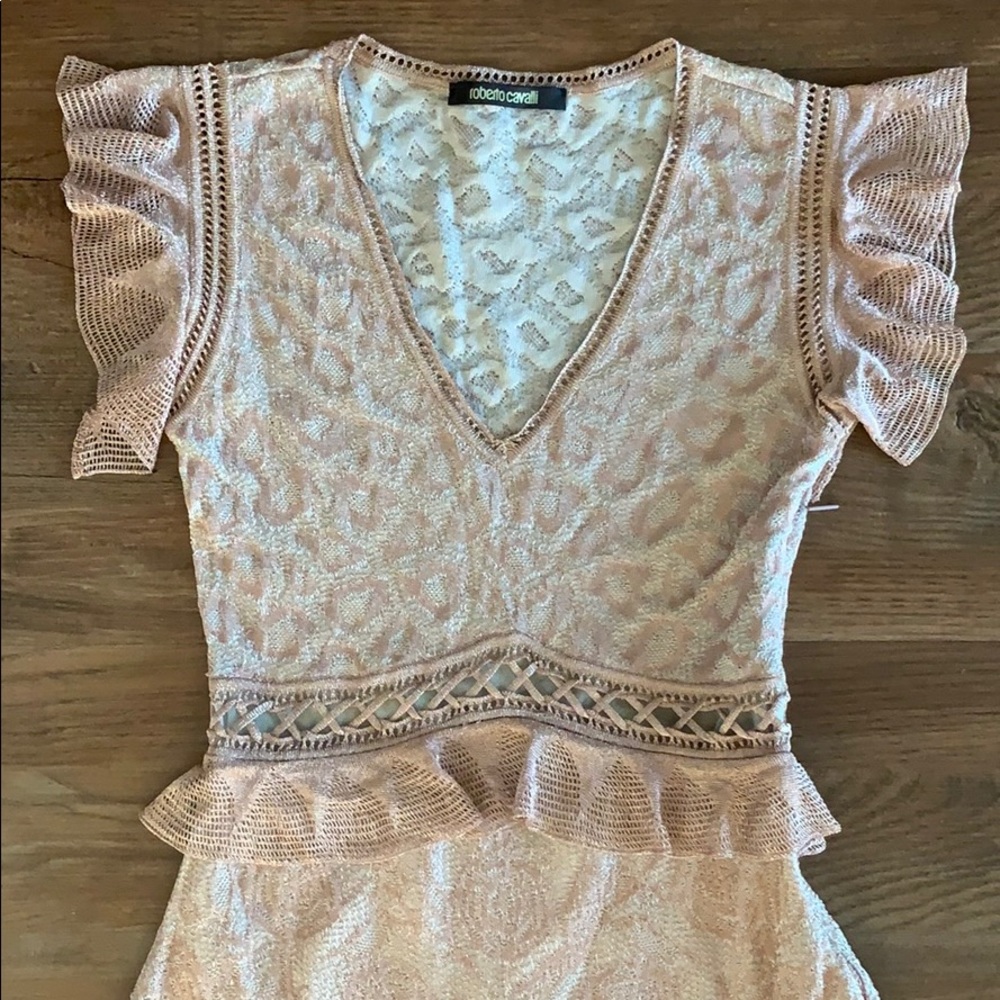 Roberto Cavalli Ruffle-trimmed Crochet-knit Dress - Picture 10 of 16